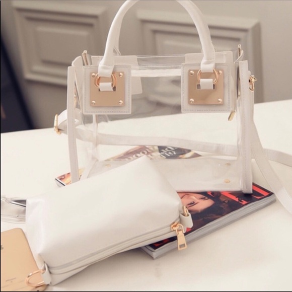 White Trim Clear Bag main image 0